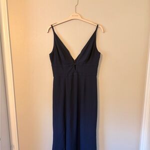Dress the Population Navy Deep V Spaghetti Strap Maxi